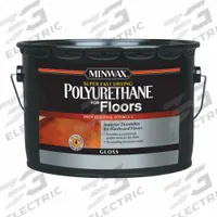 MINWAX Finish: Varnish, Interior, Oil, 2.5 gal Container Size, Wood, Gloss, Clear, Clear, Minwax (MPN 130300000). Key specifications — Brand: MINWAX; Transparency: Clear; Use Location: Interior; Sheen: Gloss; Sub-Brand: Minwax; Color: Clear; Resin Type: Polyurethane.