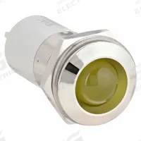 APPROVED VENDOR Raised Panel Light: 16 mm Panel Mounting Hole Dia, LED, Yellow, Raised Head, M16 (MPN 24M152). Key specifications — Brand: APPROVED VENDOR; Electrical Connection: 0.11 Male Quick Disconnect.