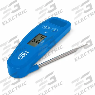 CDN Folding Thermometer: Kitchen, LCD, 5 1/16 in Overall Lg, Metal Detectable - Digital Thermometers for Food