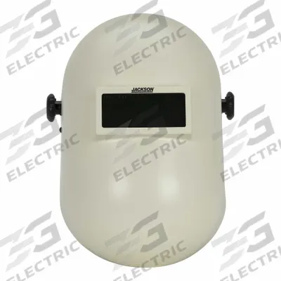 JACKSON SAFETY Welding Helmet: White, No Graphics, W10, 4.25 in x 2 in, Ratchet - Passive Welding Helmets