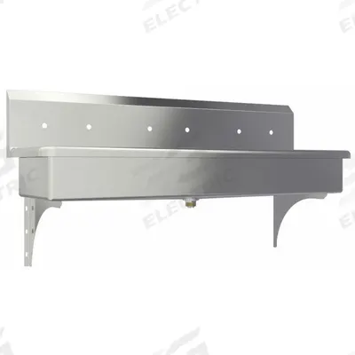 SANI-LAV Wash Station: 3 Stations, 8 in Bowl Dp, 57 in Bowl Lg, 16 1/2 in Bowl Wd - Three-Station Wall-Mounted Wash Stations without Faucets