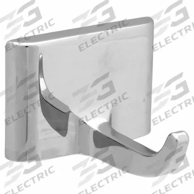 BRADLEY Robe Hook: 2 in x 2 1/8 in x 2 1/8 in, Zinc, Polished - Bathroom Hooks