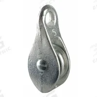 PEERLESS Pulley Block: Fixed, Lifting/Pulling, 1/2 in Compatible Rope Dia, Fibrous Rope, Fixed Eye (MPN 3-110-03-56-). Key specifications — Product Type: Pulley Block; Brand: PEERLESS; Compatible Rope Type: Fibrous Rope; Pulley Type: Fixed; Attachment Type: Fixed Eye; Operation: Pulling; Bearing Type: Sleeve; Finish: Galvanized.