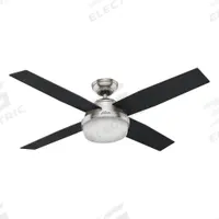 HUNTER Ceiling Fan: 52 in Blade Dia, Black Oak/Chocolate Oak, 3 Speeds, Light Kit, North Pond (MPN 59216). Key specifications — Finish: Black Oak/Chocolate Oak; Material: Galvanized; Series: North Pond; Light Kit: Yes; Number of Speeds: 3; Brand: HUNTER.