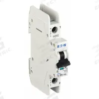 EATON IEC Miniature Circuit Breaker: 1 A Amps, 48V DC, 10kA at 277/480V AC, Screw Clamp, FAZ-NA (MPN FAZ-D1/1-NA-SP). Key specifications — Brand: EATON; DC Voltage Rating: 48V DC; Max. AIR Rating: 10kA at 277/480V AC; Terminal Connection: Screw Clamp; AC Voltage Rating: 277/480V AC.