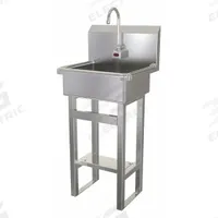 SANI-LAV Hands-Free Sink: 43 1/2 in Overall Ht, 17 in Bowl Lg, 7 in Bowl Dp, 0.5 gpm Flow Rate (MPN 725A.5). Key specifications — Includes Side Splash: Side Splash Not Included; Power Source: AC Powered; Brand: SANI-LAV.