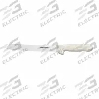 DEXTER RUSSELL Bread Knife: Scalloped, 15 in Overall Lg, Steel Blade, Plastic Handle, White Handle (MPN 13313). Key specifications — Sub-brand: Sani-Safe; Brand: DEXTER RUSSELL; Blade Material: Steel; Blade Type: Scalloped; Edge Style: Honed Edge; Handle Color: White; Handle Material: Plastic; Knife Type: Bread Knife.