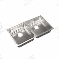 JUST MANUFACTURING Kitchen Sink: 32 in Overall Lg, 18 in Overall Wd, 5 1/2 in Bowl Dp, 2 Bowls (MPN UDADA1832A55-J). Key specifications — Brand: JUST MANUFACTURING; Color Family: Silver/Gray.