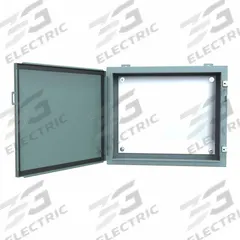 HAMMOND Electrical Enclosure: Steel, 20 in x 24 in x 8 in, NEMA 12/13, w/Panel, Solid Cover, Hinged (MPN 1418ER8). Key specifications — Brand: HAMMOND; Closure Method: Clamps; Knockouts: Not Included.