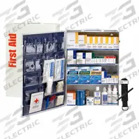 FIRST AID ONLY First Aid Kit and Housing: 1,462 Components, ANSI/ISEA Z308.1-2021, Type I/II (MPN 91341). Key specifications — ANSI Standard Met: ANSI/ISEA Z308.1-2021; Adhesive Bandages Included: (40) Fingertip Bandages; Oral and Inhalant Medicinals Included: (250) Antacids; Topical Medicinals Included: Antiseptic Spray; Wound Dressings Included: Splint; Unitized: Unitized.