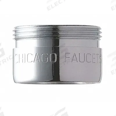 CHICAGO FAUCETS Outlet: 1.5 gpm Flow Rate, Aerated Flow Outlet, Brass, Chrome Finish, Male - Faucet Aerators & Outlets