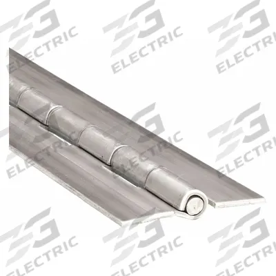 MARLBORO Piano Hinge: Stainless Steel, 12 in Leaf Ht - Full Surface-Mount Piano Hinges