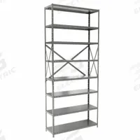 HALLOWELL Metal Shelving: Standalone, Medium-Duty, 36 in x 12 in, 84 in Overall Ht, 8 Shelves (MPN F4513-12HG). Key specifications — Frame Material: Steel; Shelving Material: Steel; Assembled: Unassembled; Color: Gray; Brand: HALLOWELL.