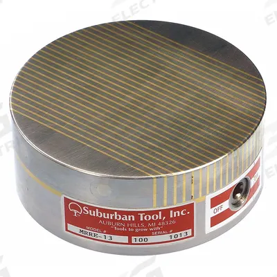 SUBURBAN Magnetic Chuck: Std Pole, 160 mm Dia (MPN MRRE-16). Key specifications — Brand: SUBURBAN. - Round Magnetic Plate Chucks