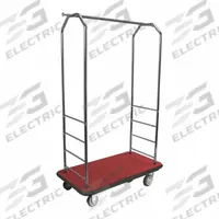 CSL Bellman Cart: 1 in Frame Dia, 43 in Overall Lg, 23 in Overall Dp, 72 1/2 in Overall Ht, Red (MPN 2000BK-050-RED). Key specifications — Brand: CSL; Frame Finish: Chrome; Product Type: Bellman Cart; Caster Type: Polyurethane Swivel Casters.