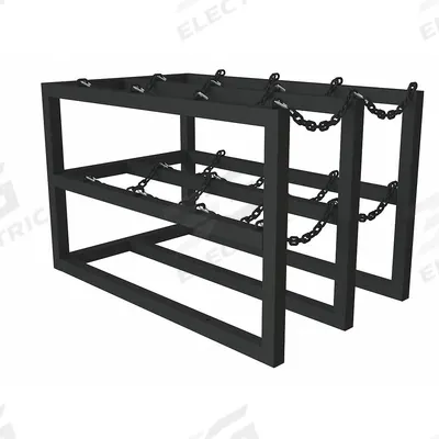 DURHAM MFG Gas Cylinder Rack: Vertical, 30 in x 48 in x 30 in - Vertical Gas Cylinder Racks