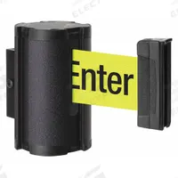 LAVI Retractable Belt Barrier: 10 ft Belt Lg, Caution Messaging, Yellow, Caution Do Not Enter (MPN 50-3010WB/FY/S6). Key specifications — Message Color: Black; Frame Color: Black; Brand: LAVI; Belt Color: Yellow.