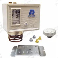 Refrigeration Control: Temp Control, 25°F to 75°F, SPST, Opens on Rise, Normally Closed, Air Coil (MPN o10-1802). Key specifications — Manufacturer Part Number: o10-1802; Voltage: 240V AC; Brand: RANCO; Capillary Type: Air Coil.