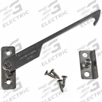 INTERLOCK Window Opening Control Device: Flat, 1 31/32 in Lg, 5/8 in Wd, Left-Hand, Unfinished, Gray (MPN CP01-0031). Key specifications — Color: Gray; Handing Orientation: Left-Hand; Material: Stainless Steel; Brand: INTERLOCK; Control Type: Dual-Action; Finish: Unfinished.