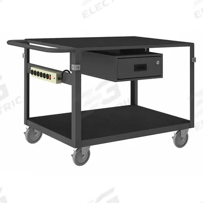 APPROVED VENDOR Metal Shelf Cart: 1,000 lb, 43 in L x 25 in W x 34 in H Overall Dim, Flush Lip - Instrument Carts with Flush Metal Shelves