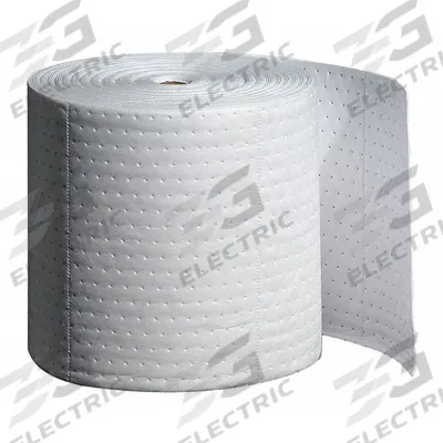 PIG Sorbent Roll: 150 ft Lg, 15 in Wd, Polypropylene, White, 150 ft Roll Lg - Sorbent Rolls