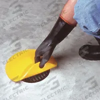 CONDOR Drain Cover Seal: 12 in diameter, 6 in dia Max Drain Size, Yellow, 3/8 in Thick, Circle (MPN 48FZ15). Key specifications — Material: Polyurethane; Brand: CONDOR.