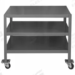 DURHAM MFG Work Table: Fixed Ht, Steel, 36 in x 18 in, 2,000 lb Overall Load Capacity (MPN MTM183630-2K395). Key specifications — Unit Type: Not Expandable or Modular; Assembly: Fully Assembled; Wheel Material: Phenolic; Frame Material Finish: Powder Coated; Mobility: Casters; Height Adjustability: Fixed Height; Included Components: Vice Support Shelf; Caster Type: (4) Swivel Locking.