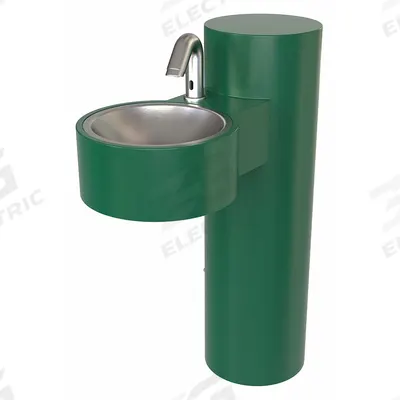 MURDOCK Pedestal Outdoor Hand Sink: 40 in Overall Ht, 22 in Bowl Lg, 6 1/2 in Bowl Dp - One-Station Freestanding Hand Sinks with Faucets