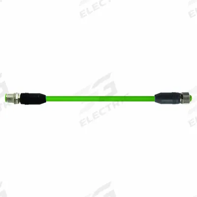 MURRELEKTRONIK Cordset: Cat5, M12 Male Straight x M12 Male Straight, 10 m Lg, TPE, Green - M12 Connector to M12 Connector Cordsets