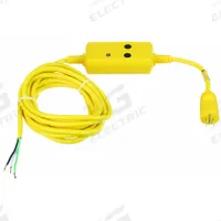 HUBBELL WIRING DEVICE-KELLEMS GFCI: Auto Reset, 15 ft Lg, 14/3, 5-15P Plug, 15 A Current, 120V AC (MPN GFPSTOEMA). Key specifications — NEMA Plug Configuration: 5-15P; NEMA Receptacle Configuration: Non-NEMA; Brand: HUBBELL WIRING DEVICE-KELLEMS; Voltage: 120V AC.