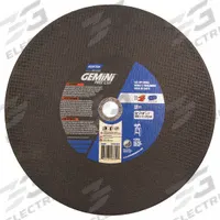 NORTON Abrasive Cut-Off Wheel: Type 1, 14" x 1/8" x 1", Aluminum Oxide, 30 Grit, Gemini Free Cut (MPN 66253306609). Key specifications — Brand: NORTON; Series: Gemini Free Cut.