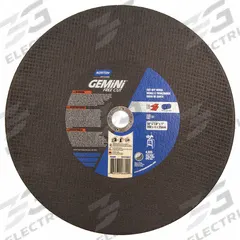 NORTON Abrasive Cut-Off Wheel: Type 1, 14" x 1/8" x 1", Aluminum Oxide, 30 Grit, Gemini Free Cut (MPN 66253306609). Key specifications — Brand: NORTON; Series: Gemini Free Cut.
