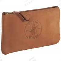 KLEIN TOOLS Tool Bag: 12 1/2 in W x 3/4 in D x 7 in H, Brown, Leather, 1 Inside Pockets, 1 Bags (MPN 5139L). Key specifications — attr1116347: Brown; attr1116368: KLEIN TOOLS.
