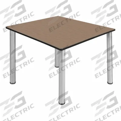 KEE Cafe/Breakroom Table: Laminate, Oak, 29 in Overall Ht - Max, 48 in Overall Wd - Cafe & Breakroom Tables