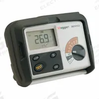 MEGGER Earth Ground Resistance Tester: 0.01 ohm to 20,000 ohm, CAT IV, IP30, Digital, 3 V, No Output (MPN DET4TC2 Basic Kit (Leads + Spikes)). Key specifications — IP Rating: IP30; Test Current: 4.5 mA, 0.45 mA, or 0.045 mA; Test Voltage: 3 V; Brand: MEGGER.