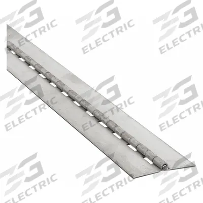 Grainger Piano Hinge: Stainless Steel, 48 in Leaf Ht, 3/4 in Leaf Wd - Full Surface-Mount Piano Hinges