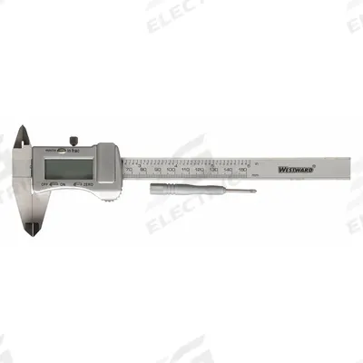 WESTWARD Fractional-Display Digital Caliper: 0 in to 6 in /0 mm to 150 mm - Calipers without SPC Output