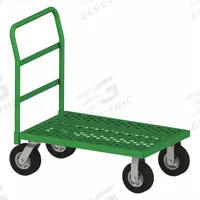 APPROVED VENDOR Platform Truck: 1,000 lb, 48 in L x 24 in W x 12 1/2 in H Deck, Perforated, Phenolic (MPN EPTP24488PN83T). Key specifications — Side Panel Type: No Side Panels; Brand: APPROVED VENDOR; Color: Green; Caster/Wheel Configuration: (2) Swivel.
