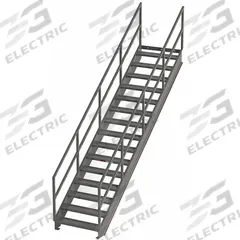 APPROVED VENDOR Portable Stairs: 12.3 ft Overall Ht, Steel, 500 lb Load Capacity, Serrated, 15 Steps (MPN IS112-36). Key specifications — Color: Gray; Brand: APPROVED VENDOR.