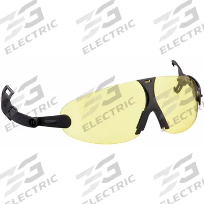 3M Clip-On Eyewear: Amber Lens Color, Anti-Fog/Scratch-Resistant - 3M Eye Shield Assemblies for Hard Hats & Helmets