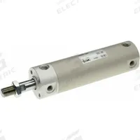 SMC Round Body Cylinder: 3/4 in Bore, 1 in Stroke, Repairable, Aluminum, Basic Mounting, NCG, Air (MPN NCGBN20-0100). Key specifications — attr1122958: Rotating Rod; attr942235: Carbon Steel; attr942202: SMC; attr942209: Aluminum; attr942227: Basic; attr942243: NCG.