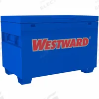 WESTWARD Jobsite Box: 48 in W x 30 7/16 in D x 33 7/8 in H, 25 cu ft, Recessed Padlock, Blue (MPN 817ZE4). Key specifications — attr1116233: Blue; attr1116253: WESTWARD; attr1222022: Recessed Padlock - Lock not included.