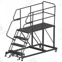 BALLYMORE Mobile Work Platform: 3.3 ft Platform Ht - Max, 36 in x 72 in, Steel, 800 lb Load Capacity (MPN SEP4-3672). Key specifications — Folding: Not Foldable; Mobility: Rolling; Brand: BALLYMORE; Color: Gray; Height Adjustability: Fixed Height; Includes Handrails: Handrails Included; Locking Mechanism: Foot-Activated Step Lock; Handrails: Includes Handrails.