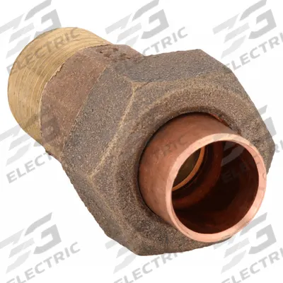 NIBCO Sweat Fitting Union: 1/2 in CTS x 1/2 in Pipe, Cup x MNPT, Cast Copper (MPN U7334-1/2) - Cast Copper & Bronze Tube Fittings