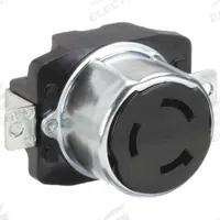 BRYANT Locking Receptacle: Non-NEMA, Black, 250V DC/600V AC, 50 A Current Rating, 2 Poles, 3 Wires (MPN 3771). Key specifications — Brand: BRYANT.