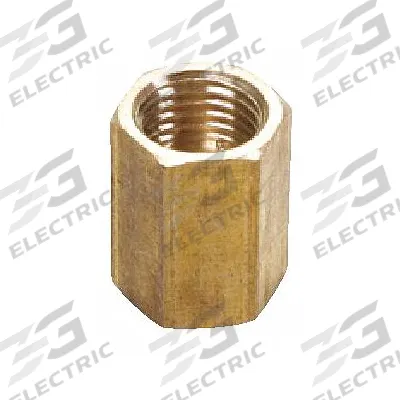 SUR&R Brake Line Union: Inverted Flare Union, 3/8"-24 Thread Size, Brass, 3/16 in Outside Dia - Hydraulic Brake Line Accessories