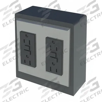 INSTOCK Electrical Pedestal: 2 7/8 in Overall Lg, 5 1/4 in Overall Wd - Lab Furniture Electrical Pedestals