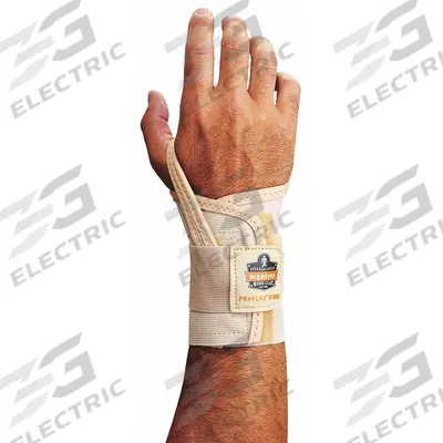 PROFLEX BY ERGODYNE Wrist Support: Left, M Ergonomic Support Size, Tan - PROFLEX BY ERGODYNE Single Strap Wrist Support