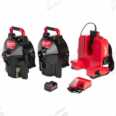 MILWAUKEE Drain Gun Kit: Cordless, SWITCH PACK, M18, For 1 1/4 in to 4 in Pipe - Milwaukee Cordless Drum Machines
