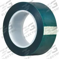 TAPECASE Film Tape: 2 in Wd, 72 yd Lg, 3.3 mil Thick, Polyester Film, Silicone, Green (MPN 15C572). Key specifications — Series: M.